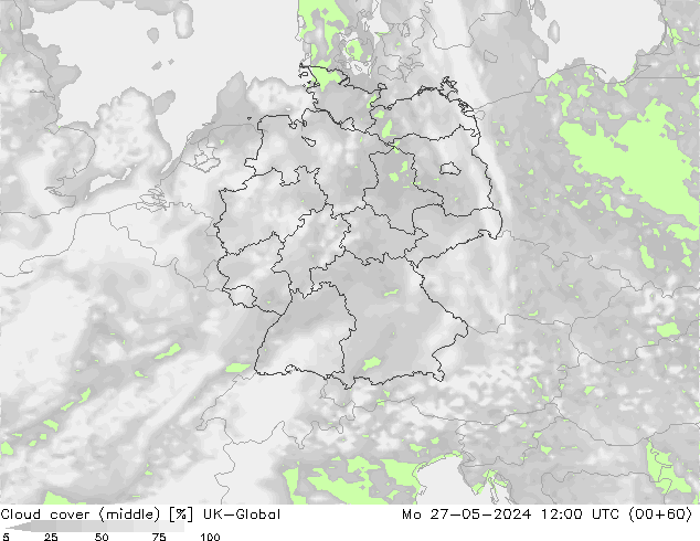 oblačnosti uprostřed UK-Global Po 27.05.2024 12 UTC