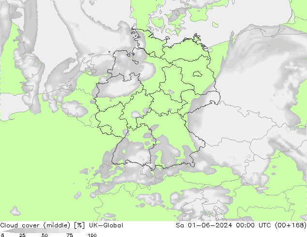 oblačnosti uprostřed UK-Global So 01.06.2024 00 UTC