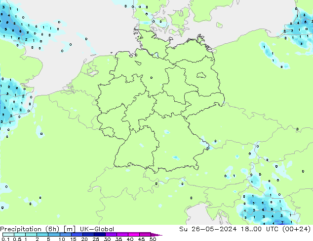 Nied. akkumuliert (6Std) UK-Global So 26.05.2024 00 UTC