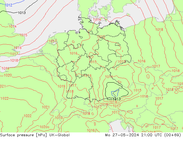 Luchtdruk (Grond) UK-Global ma 27.05.2024 21 UTC