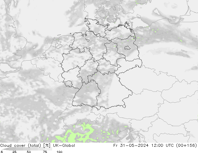 Wolken (gesamt) UK-Global Fr 31.05.2024 12 UTC