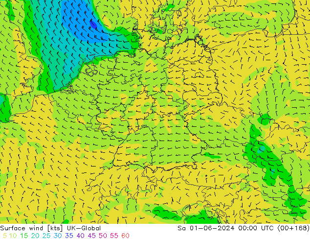 Surface wind UK-Global Sa 01.06.2024 00 UTC