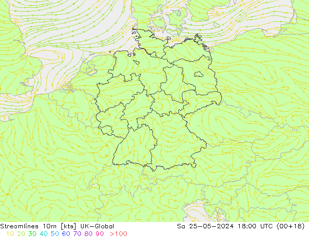 ветер 10m UK-Global сб 25.05.2024 18 UTC