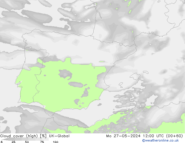 Nuages (élevé) UK-Global lun 27.05.2024 12 UTC