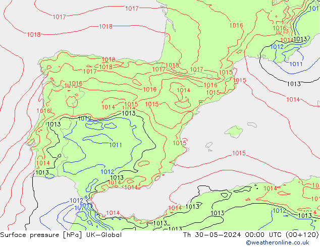 Yer basıncı UK-Global Per 30.05.2024 00 UTC