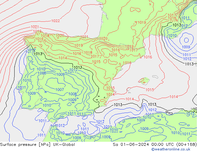 Surface pressure UK-Global Sa 01.06.2024 00 UTC