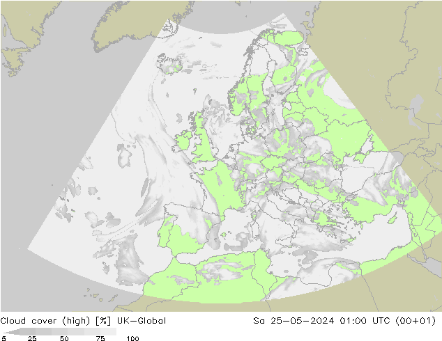 Cloud cover (high) UK-Global Sa 25.05.2024 01 UTC