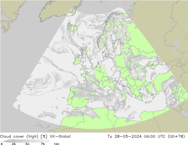 Bulutlar (yüksek) UK-Global Sa 28.05.2024 06 UTC