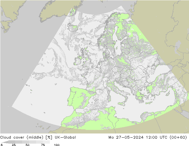 Cloud cover (middle) UK-Global Mo 27.05.2024 12 UTC