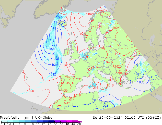 Srážky UK-Global So 25.05.2024 03 UTC