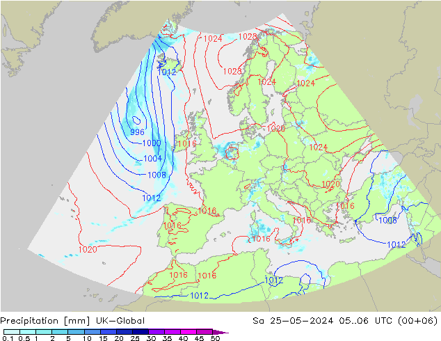 Precipitation UK-Global Sa 25.05.2024 06 UTC