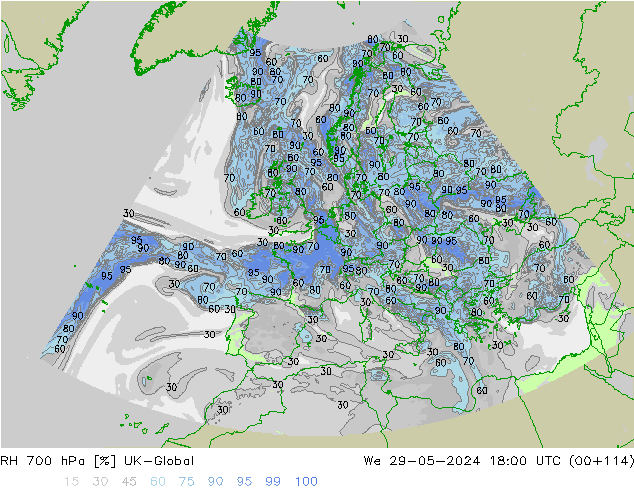 RV 700 hPa UK-Global wo 29.05.2024 18 UTC