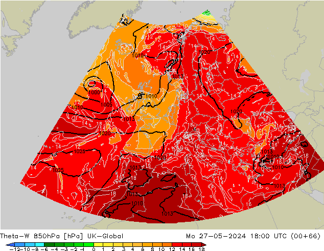 Theta-W 850hPa UK-Global Mo 27.05.2024 18 UTC