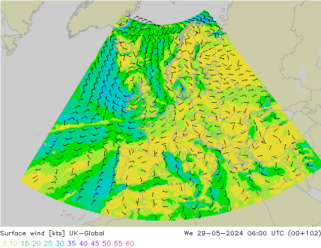 Bodenwind UK-Global Mi 29.05.2024 06 UTC