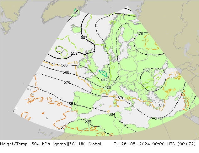 Géop./Temp. 500 hPa UK-Global mar 28.05.2024 00 UTC