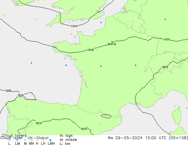 Cloud layer UK-Global We 29.05.2024 12 UTC