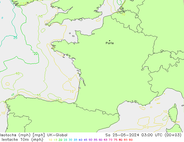Isotachen (mph) UK-Global Sa 25.05.2024 03 UTC