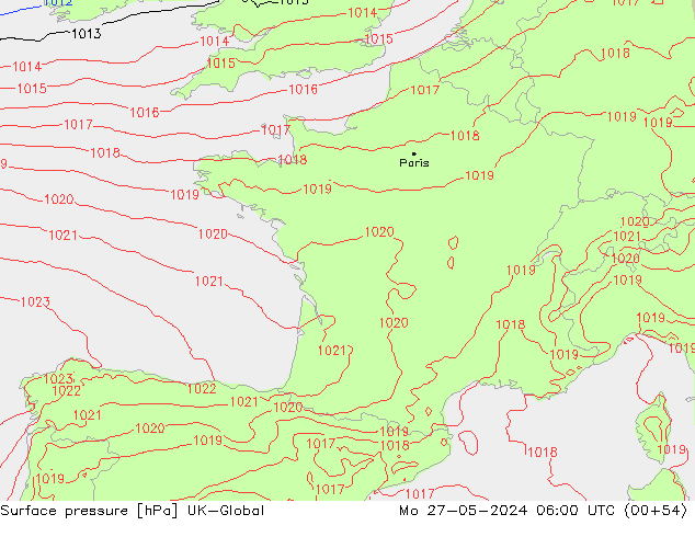 Luchtdruk (Grond) UK-Global ma 27.05.2024 06 UTC