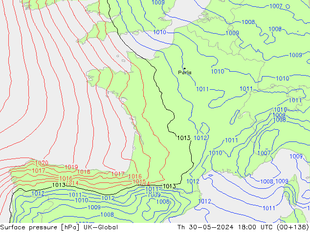 pression de l'air UK-Global jeu 30.05.2024 18 UTC