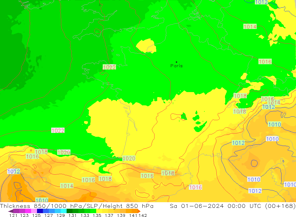 Thck 850-1000 hPa UK-Global Sa 01.06.2024 00 UTC