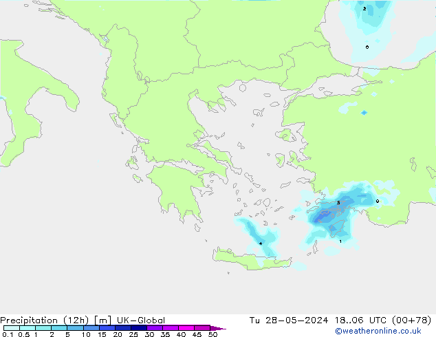 Yağış (12h) UK-Global Sa 28.05.2024 06 UTC