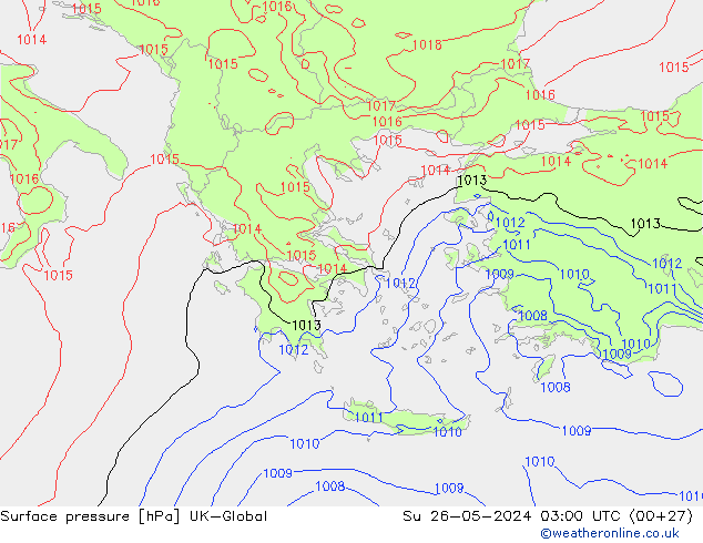 Luchtdruk (Grond) UK-Global zo 26.05.2024 03 UTC