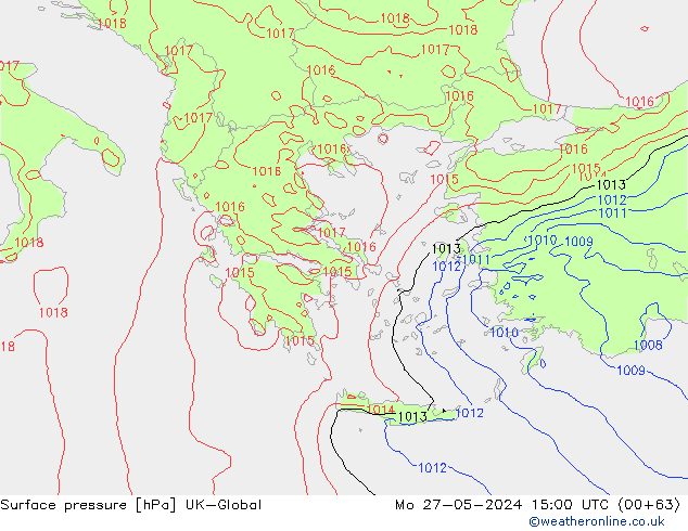 pressão do solo UK-Global Seg 27.05.2024 15 UTC