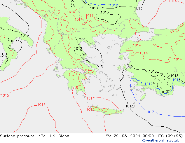 Luchtdruk (Grond) UK-Global wo 29.05.2024 00 UTC