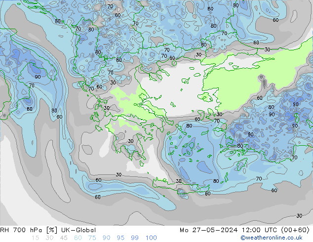 RH 700 hPa UK-Global  27.05.2024 12 UTC