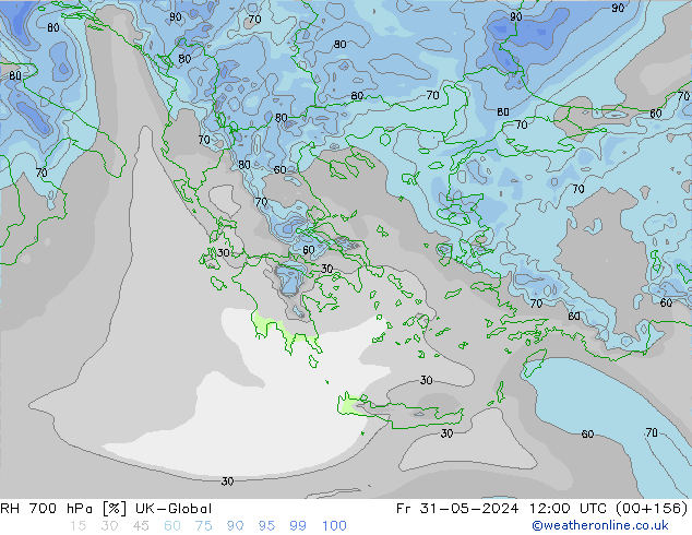 RV 700 hPa UK-Global vr 31.05.2024 12 UTC