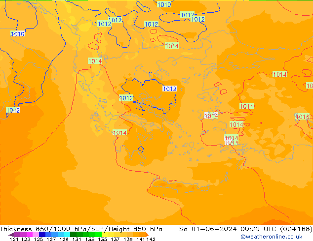 Thck 850-1000 hPa UK-Global Sa 01.06.2024 00 UTC