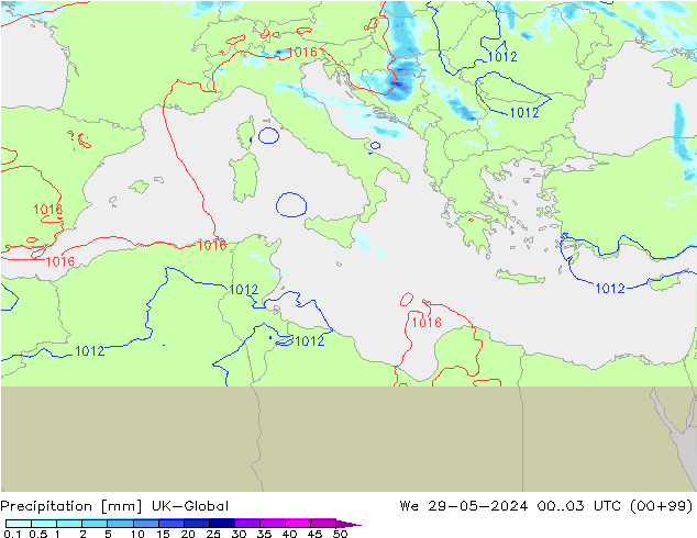 Precipitation UK-Global We 29.05.2024 03 UTC