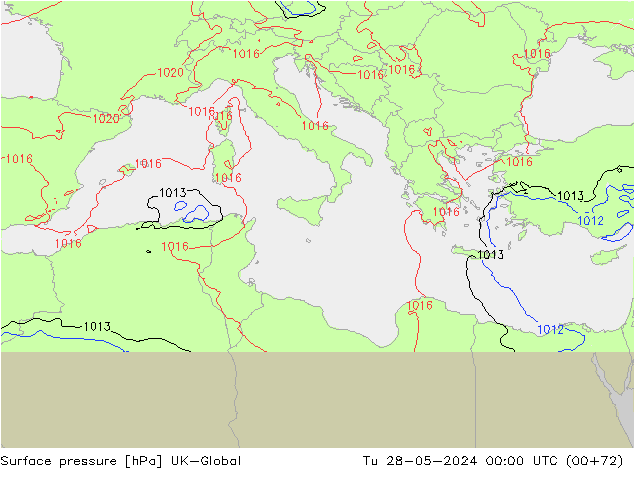 Yer basıncı UK-Global Sa 28.05.2024 00 UTC