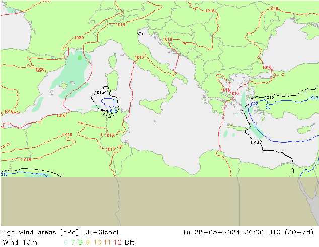 Windvelden UK-Global di 28.05.2024 06 UTC