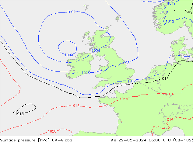 приземное давление UK-Global ср 29.05.2024 06 UTC