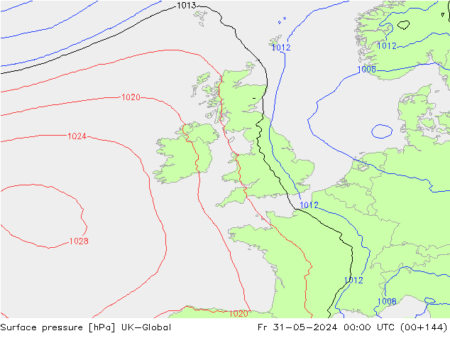 приземное давление UK-Global пт 31.05.2024 00 UTC