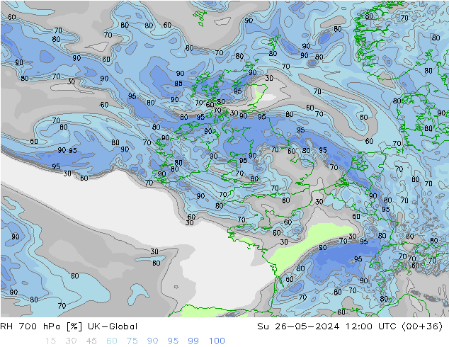 RH 700 hPa UK-Global Su 26.05.2024 12 UTC