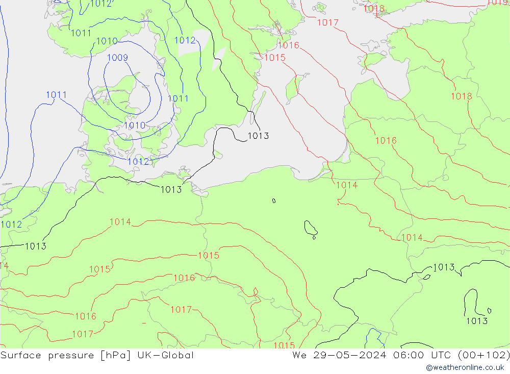 приземное давление UK-Global ср 29.05.2024 06 UTC