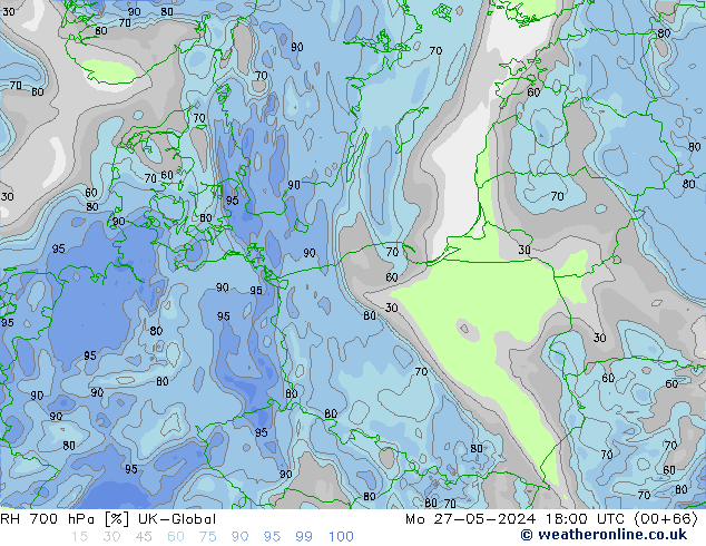 RH 700 hPa UK-Global Seg 27.05.2024 18 UTC