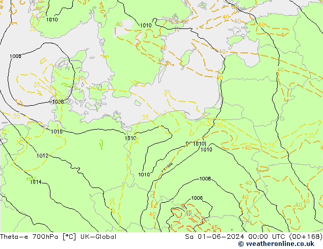 Theta-e 700hPa UK-Global sab 01.06.2024 00 UTC