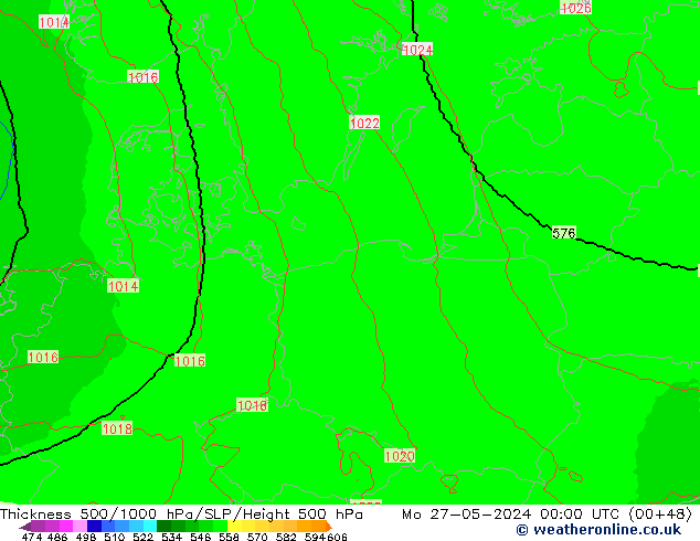 Thck 500-1000hPa UK-Global  27.05.2024 00 UTC