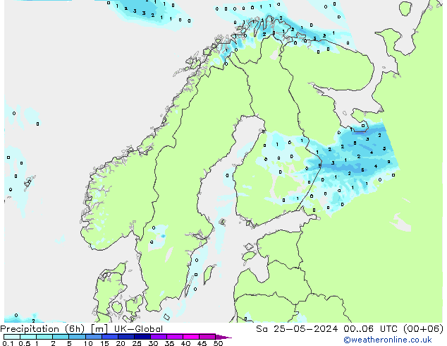 Precipitation (6h) UK-Global Sa 25.05.2024 06 UTC