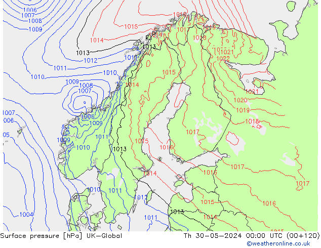 pressão do solo UK-Global Qui 30.05.2024 00 UTC