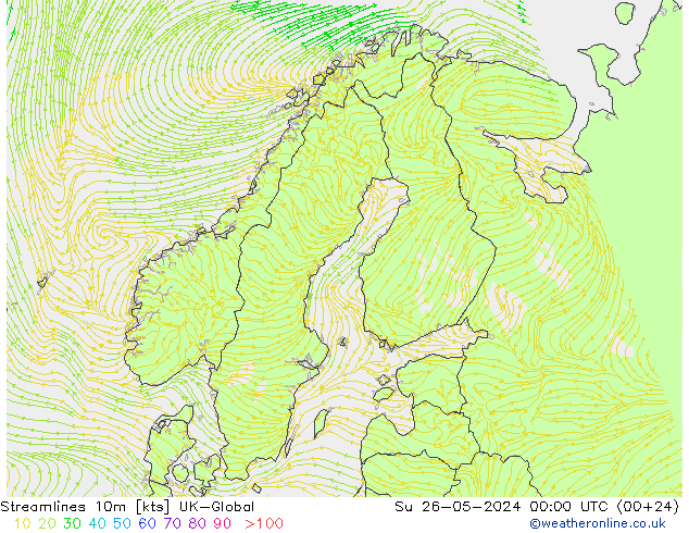 Stromlinien 10m UK-Global So 26.05.2024 00 UTC