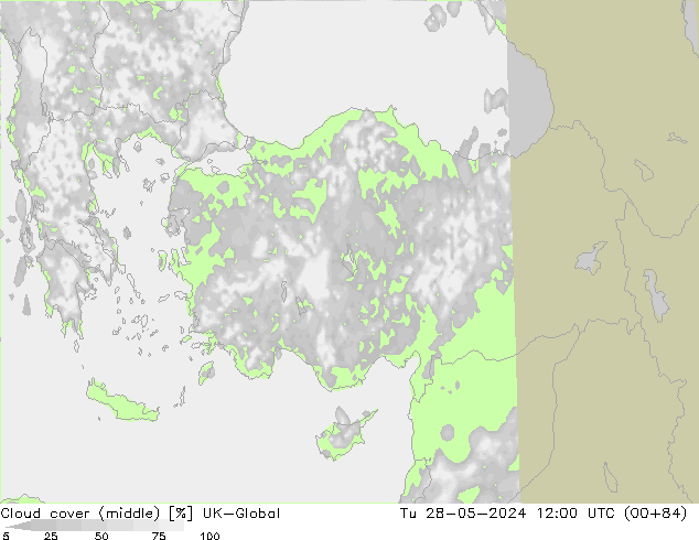 Cloud cover (middle) UK-Global Tu 28.05.2024 12 UTC