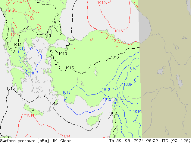 Luchtdruk (Grond) UK-Global do 30.05.2024 06 UTC