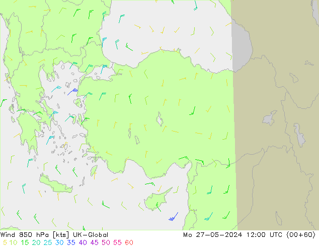 Wind 850 hPa UK-Global Mo 27.05.2024 12 UTC