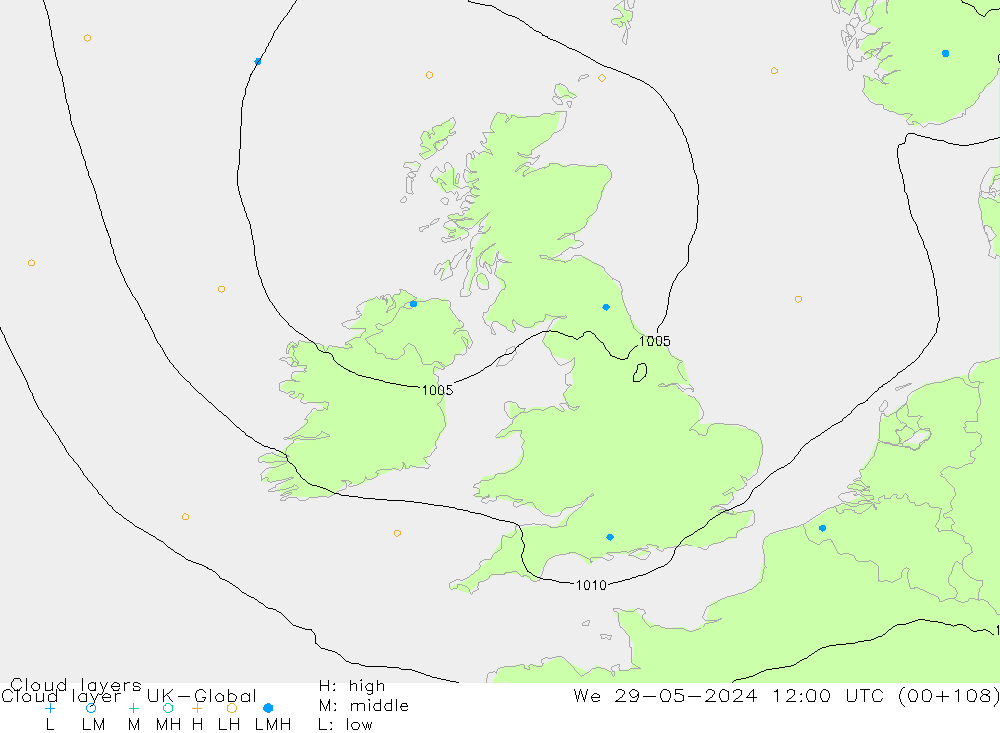 Cloud layer UK-Global St 29.05.2024 12 UTC