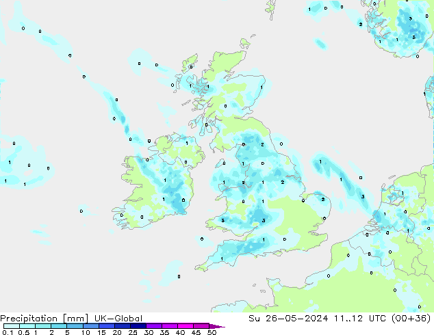 Srážky UK-Global Ne 26.05.2024 12 UTC