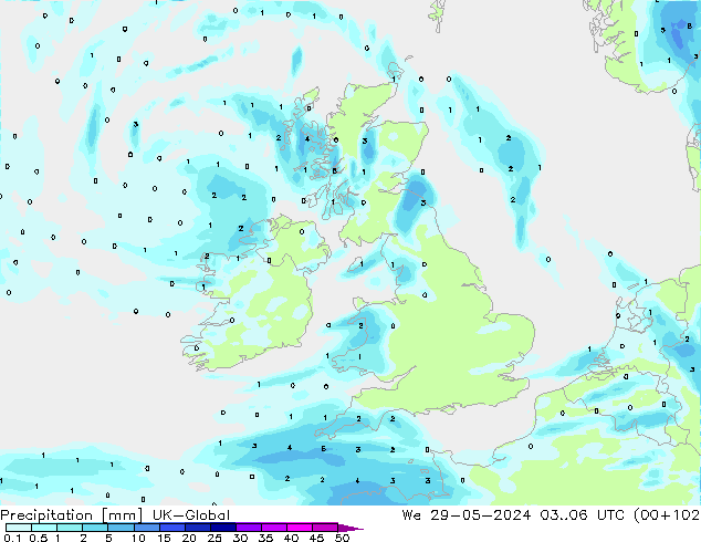 Srážky UK-Global St 29.05.2024 06 UTC